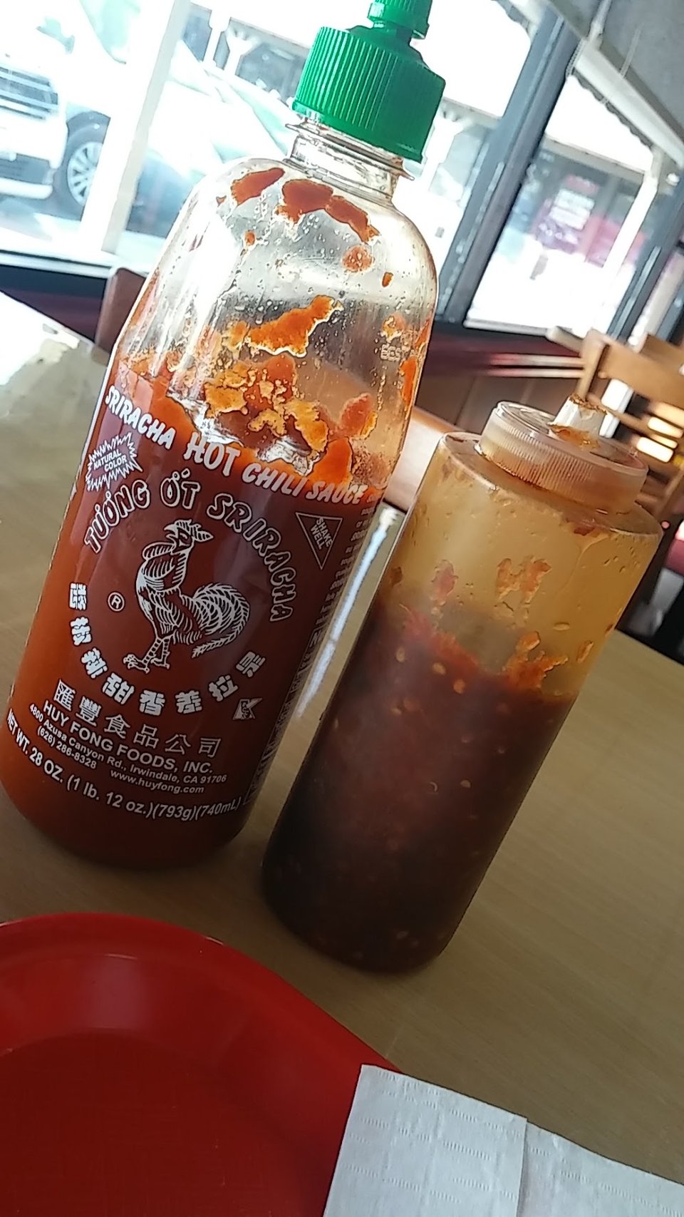Restaurant menu with chicken, shrimp, and beef options.